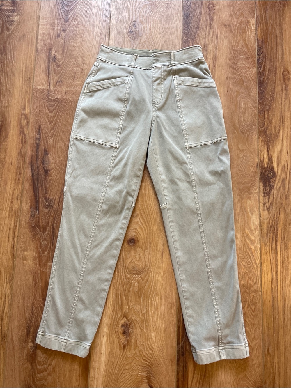 SPANX Stratch Twill Straight Leg Pants in Light Olive - Picture 4 of 10